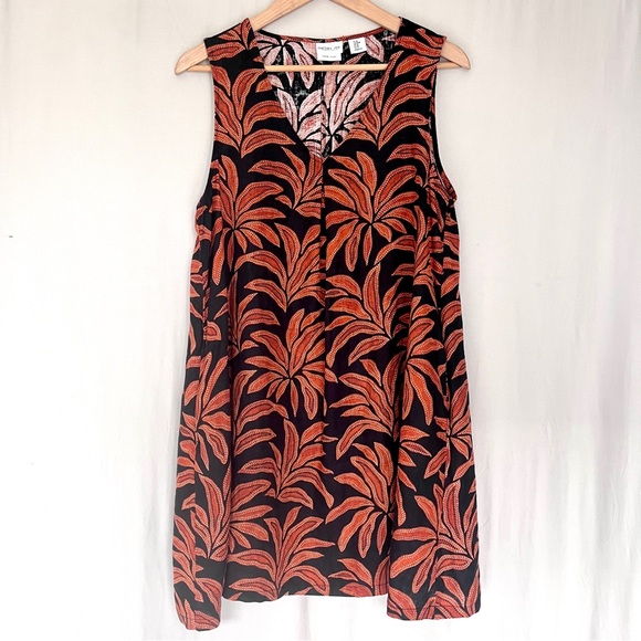 Rachel Zoe Dresses & Skirts - Rachel Zoe Linen A-Line Dress Palm Print Sleeveless Pockets Size M Resort Wear